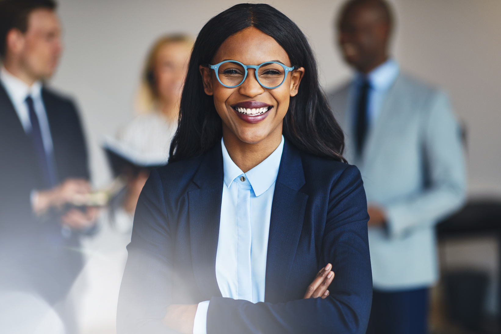 Businesswoman Smiling in an Office